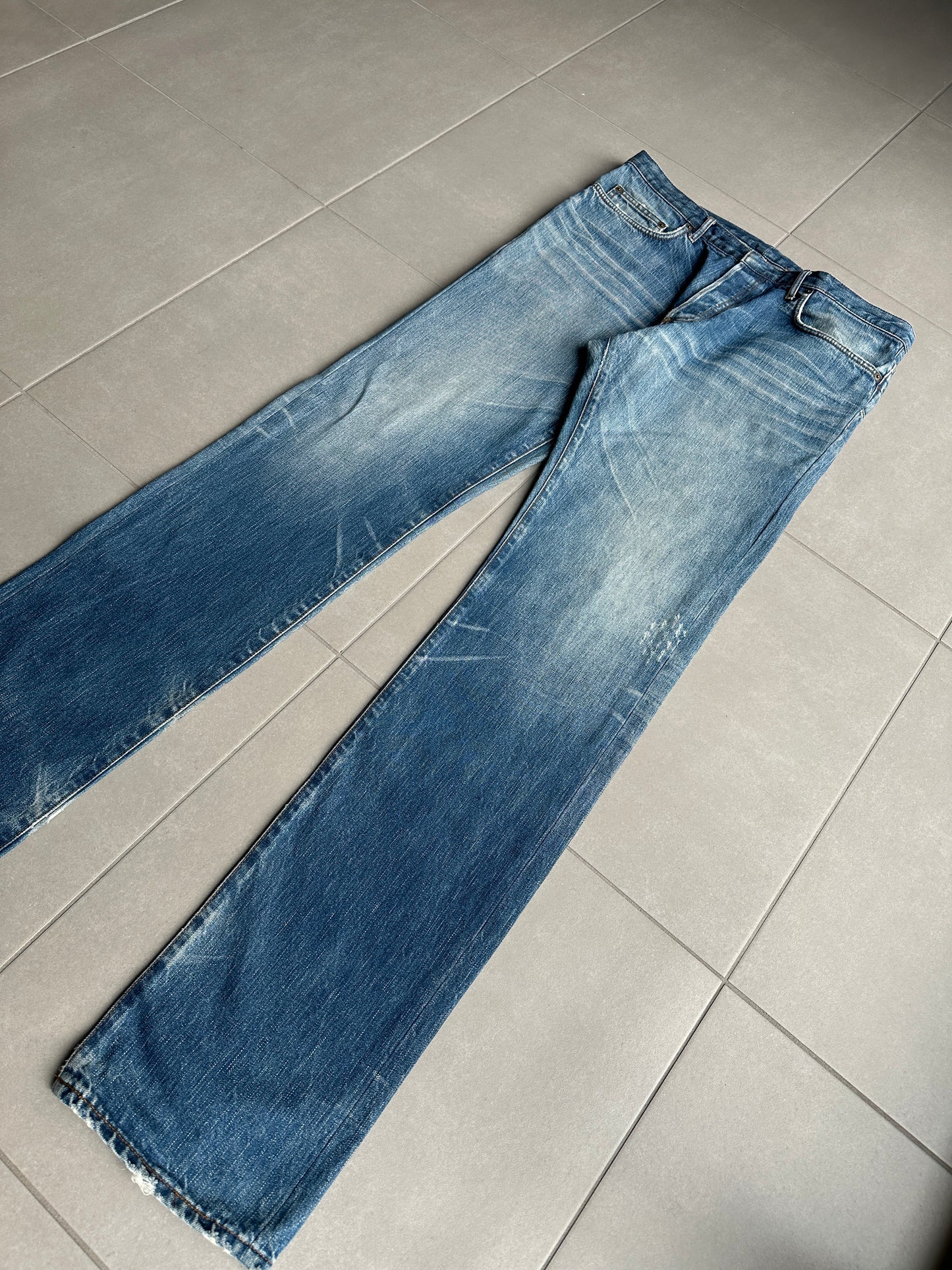 Dior Homme AW06 washed blue clawmark jeans