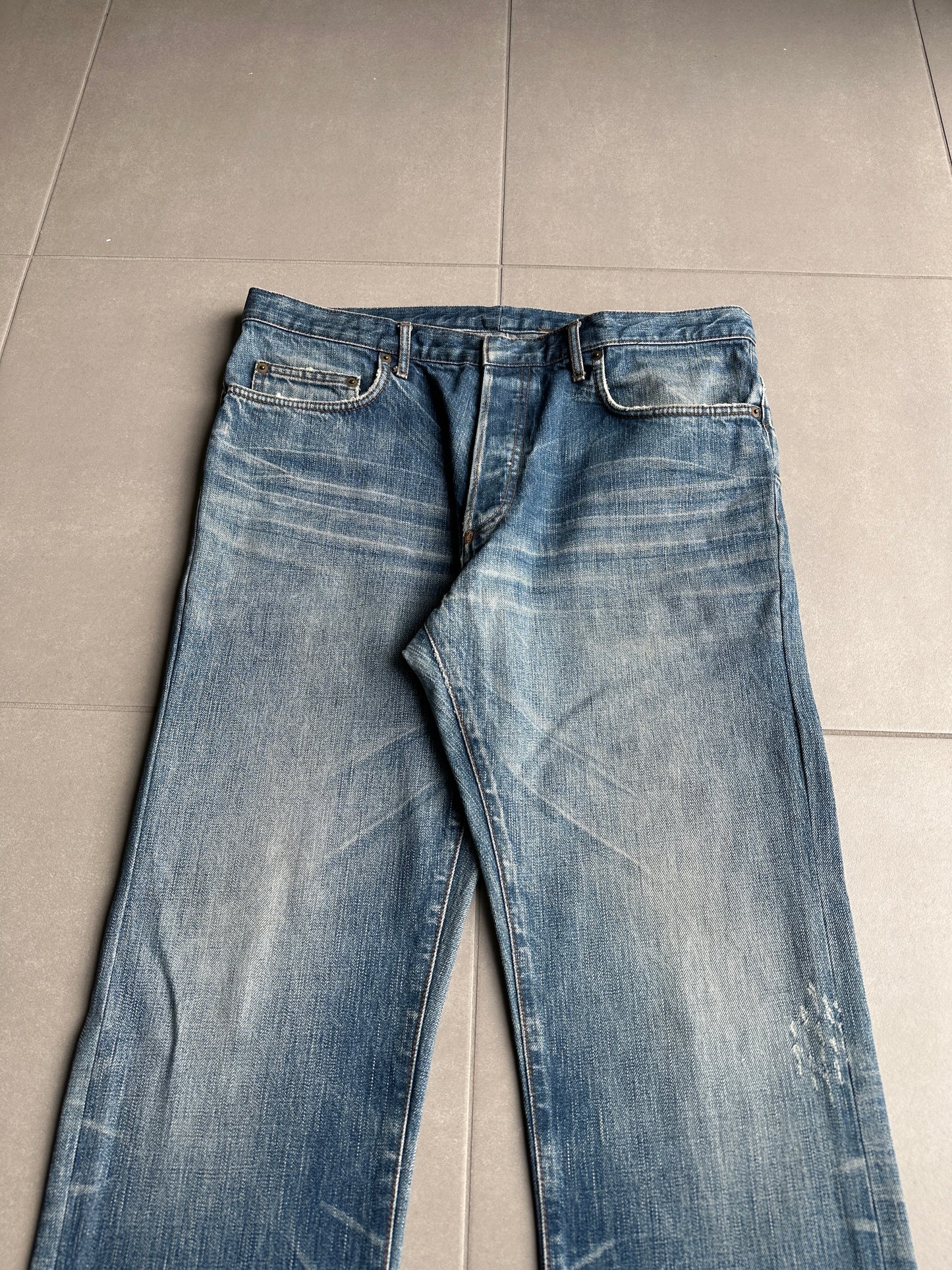 Dior Homme AW06 washed blue clawmark jeans