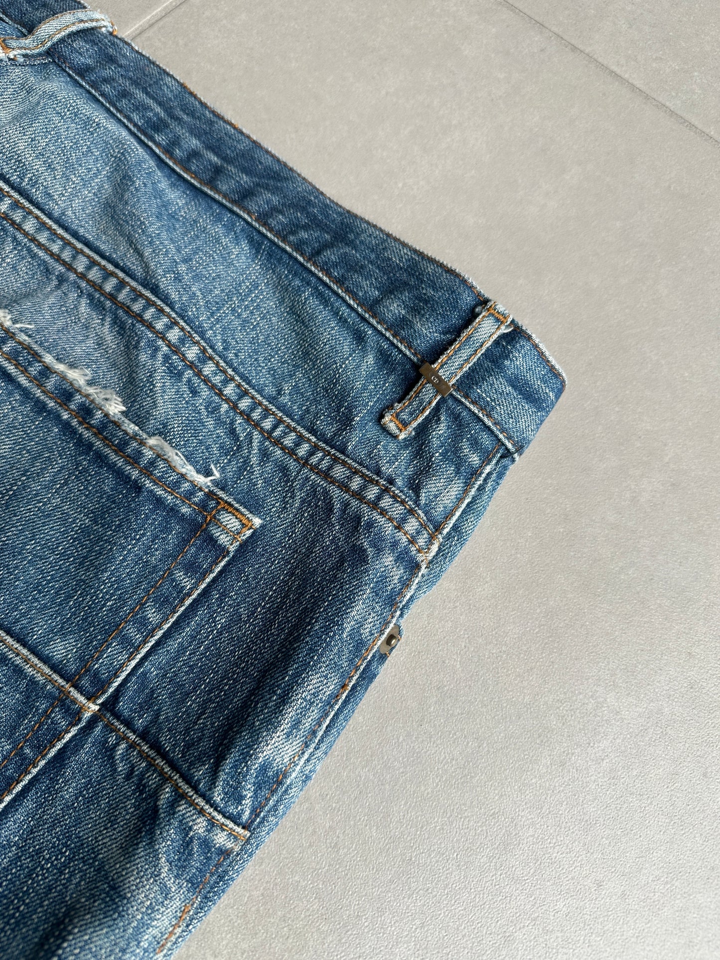 Dior Homme AW06 washed blue clawmark jeans