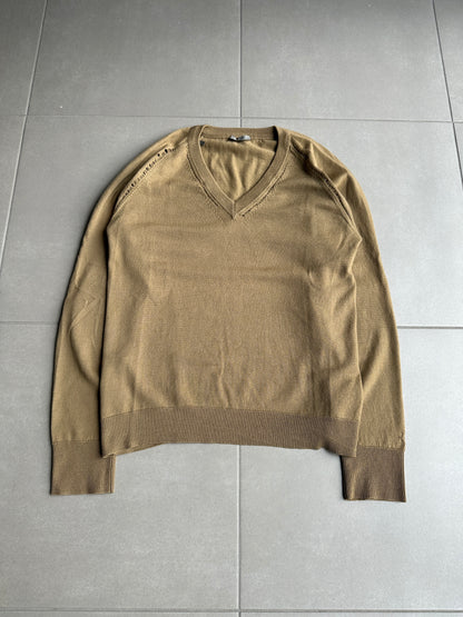 Dior Homme AW04 “VOTC” runway distressed V-neck sweater
