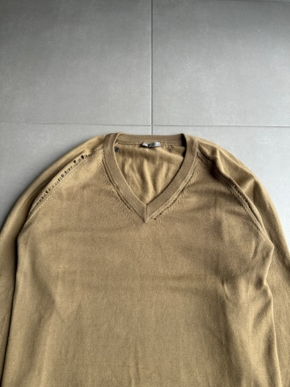 Dior Homme AW04 “VOTC” runway distressed V-neck sweater