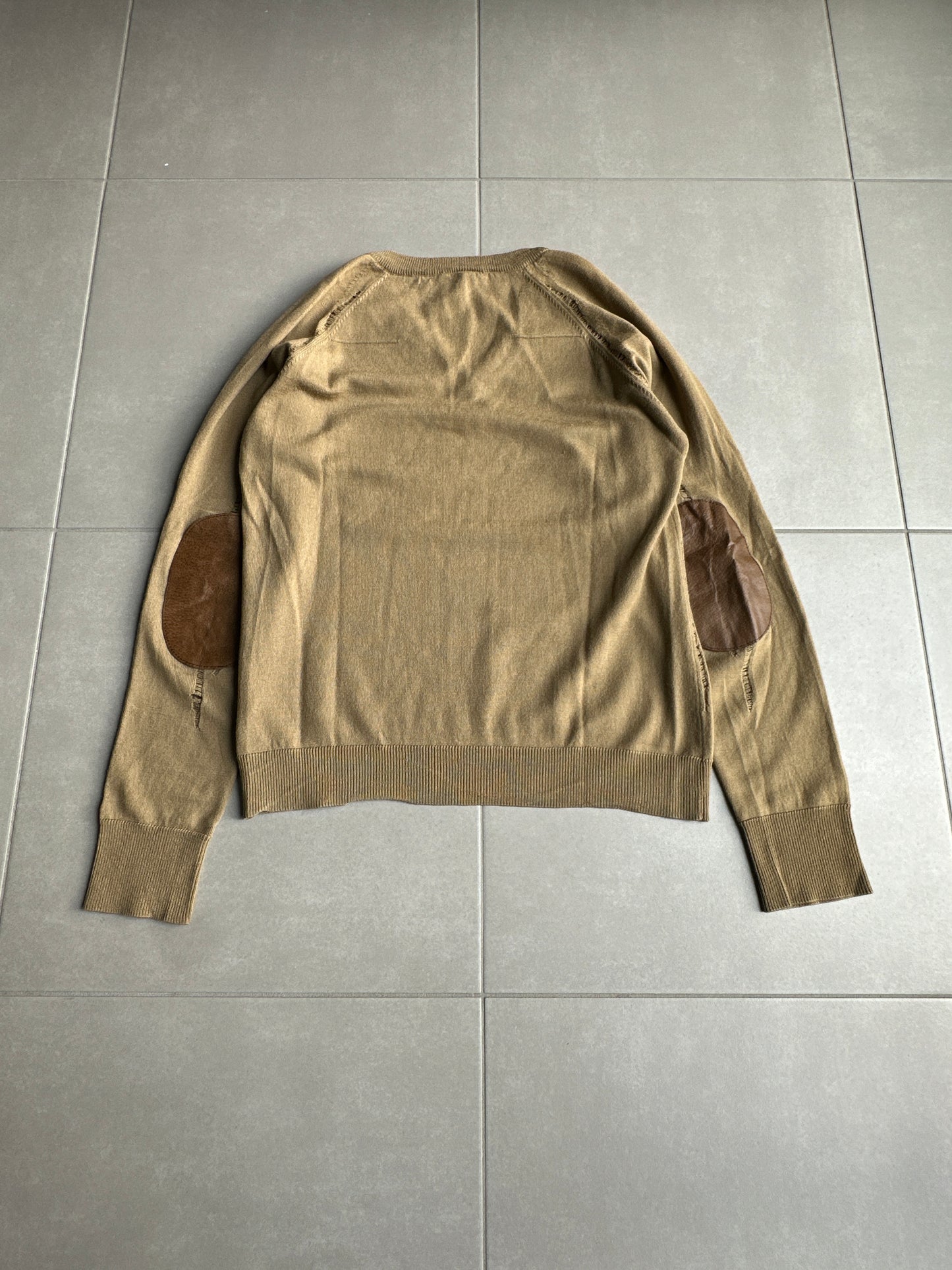 Dior Homme AW04 “VOTC” runway distressed V-neck sweater