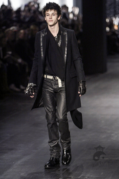 Dior Homme AW03 “Luster” wax tape tuxedo coat