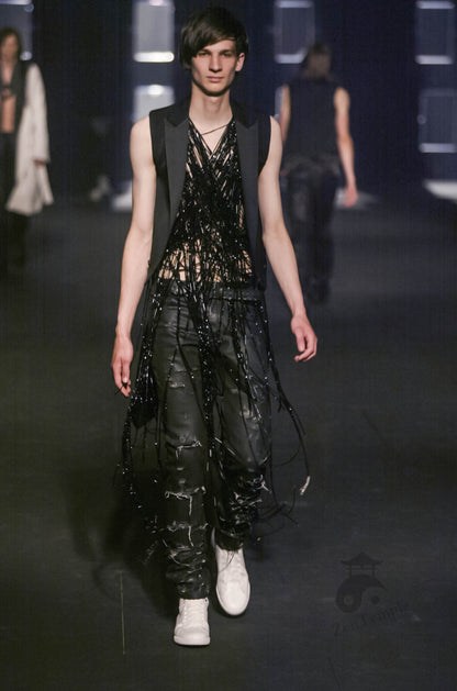 Dior Homme SS04 "Strip" distressed coated jeans