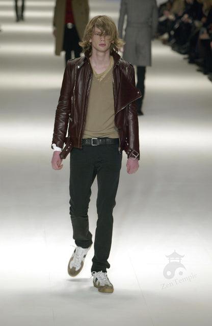 Dior Homme AW04 “VOTC” runway distressed V-neck sweater