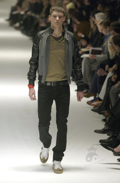 Dior Homme AW04 “VOTC” runway slashed V-neck sweater