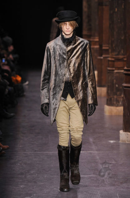 Ann Demeulemeester AW09 "Day Zero" High collared button up jacket