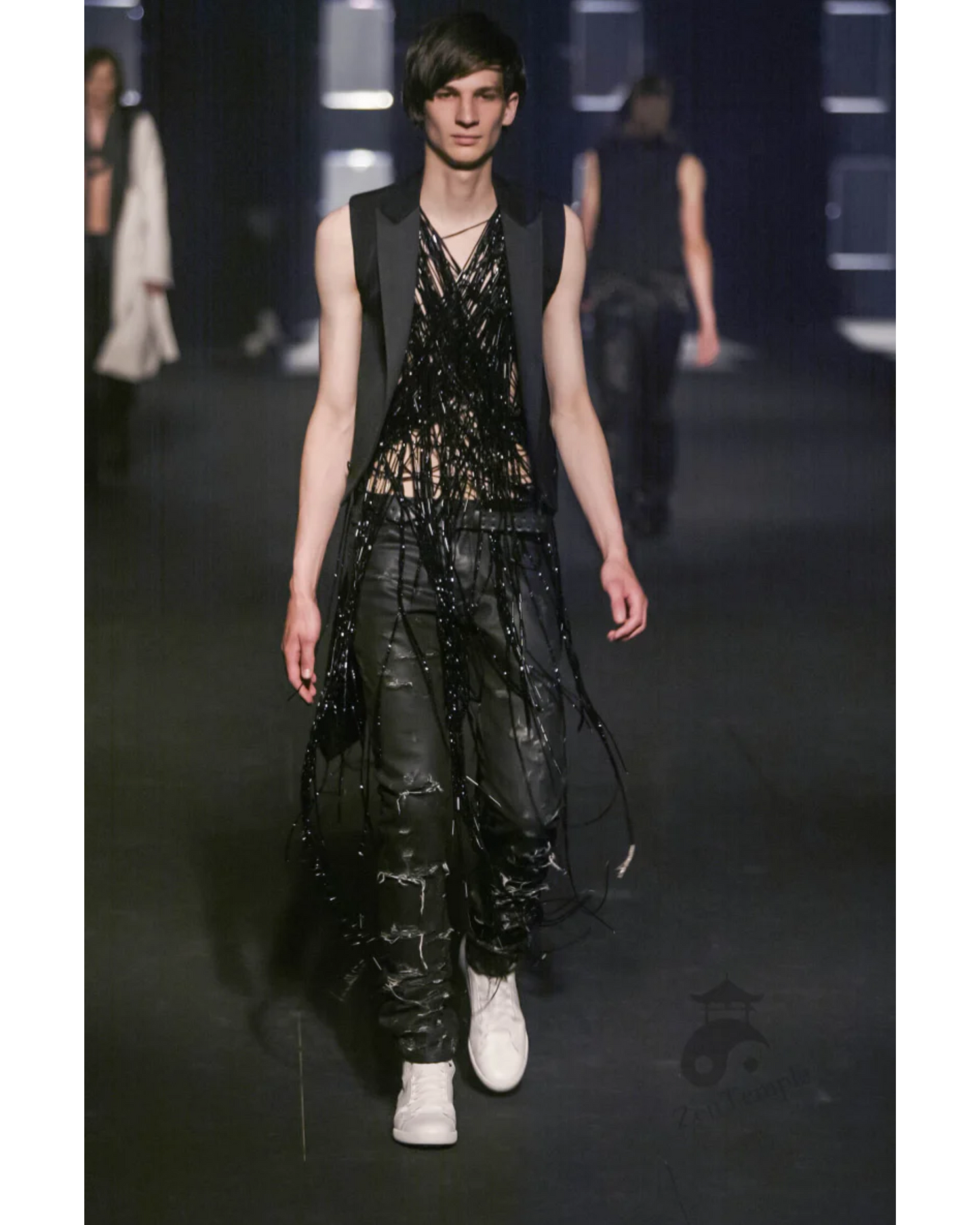 Dior Homme SS04 “STRIP” distressed waxed denim