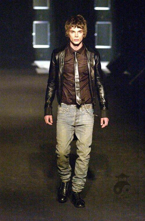Dior Homme SS04 “Strip” washed ice bleu claire denim