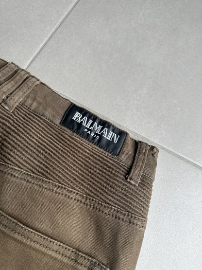 Balmain Homme SS14 cargo biker denim