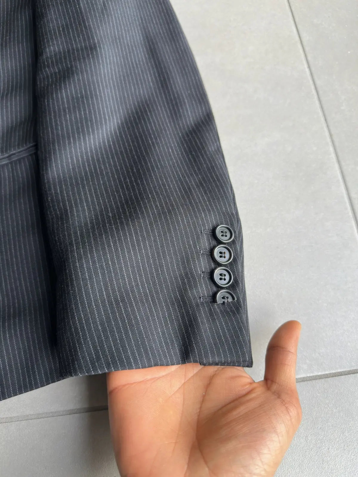 Dior Homme AW06 “These grey days” pinstriped peak lapel blazer