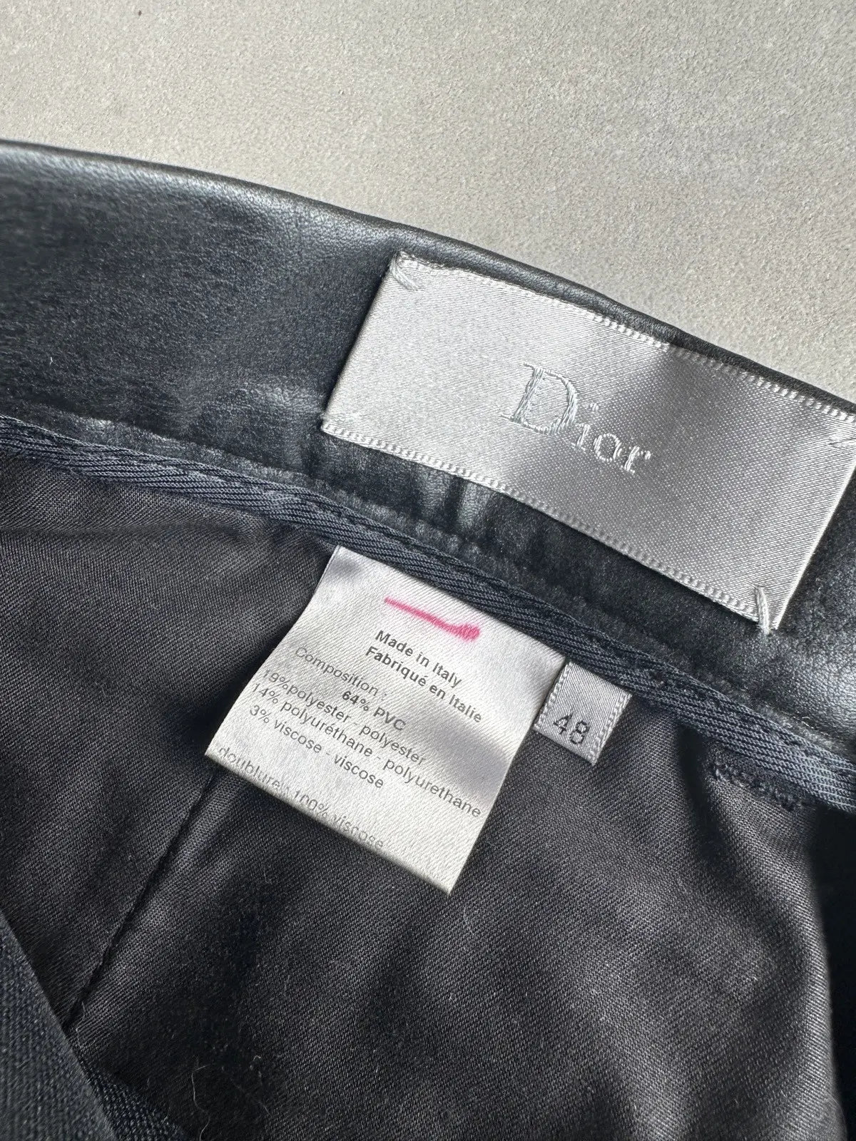 Dior Homme AW03 “Luster” PVC coated cargo pants
