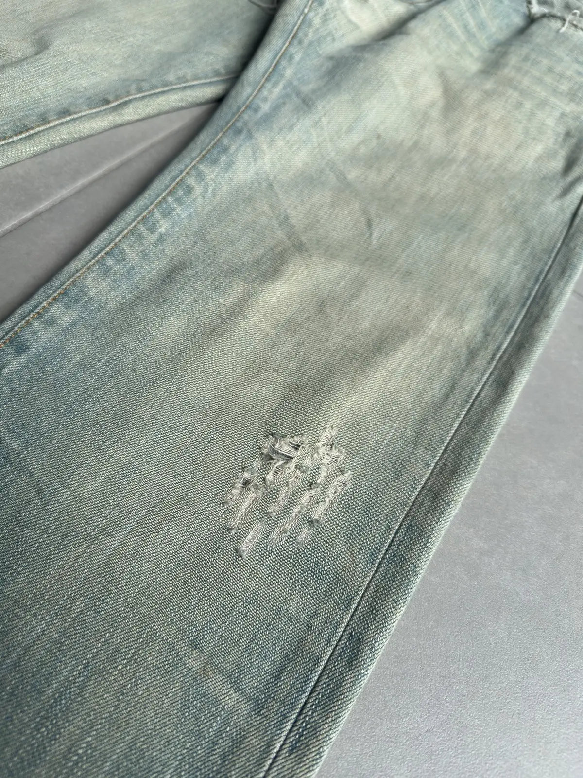 Dior Homme SS04 “Strip” washed ice bleu claire denim