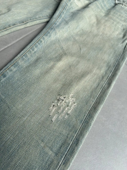 Dior Homme SS04 “Strip” washed ice bleu claire denim