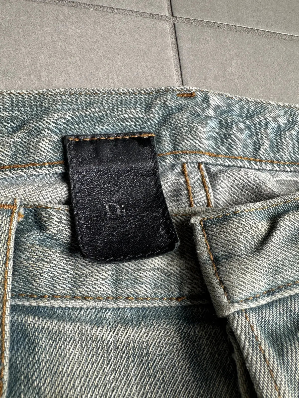 Dior Homme SS04 “Strip” washed ice bleu claire denim