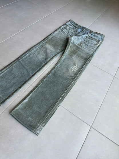 Dior Homme SS04 “Strip” waxed bleu claire clawmark denim
