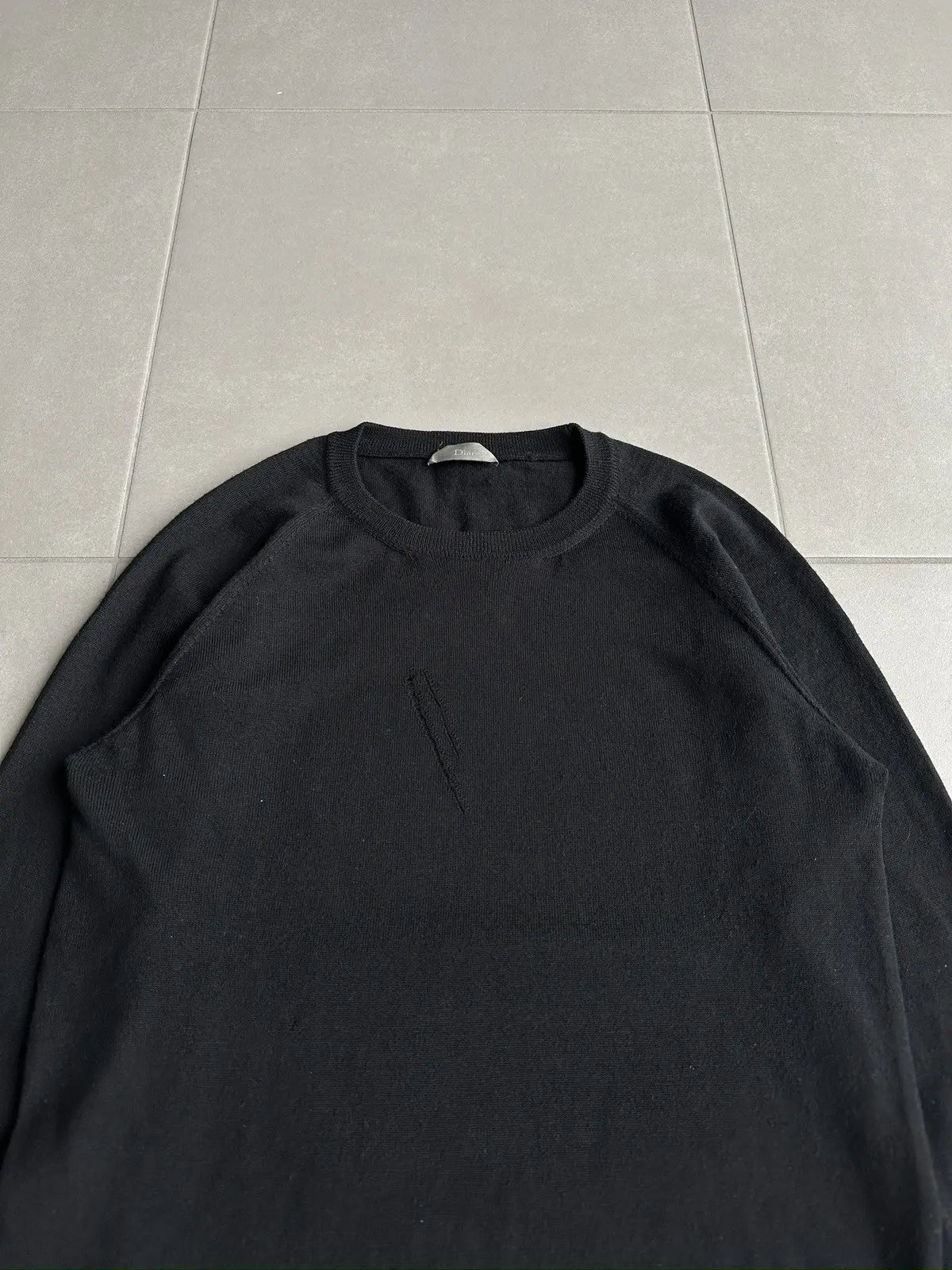 Dior Homme AW05 "in the morning" distressed wool sweater