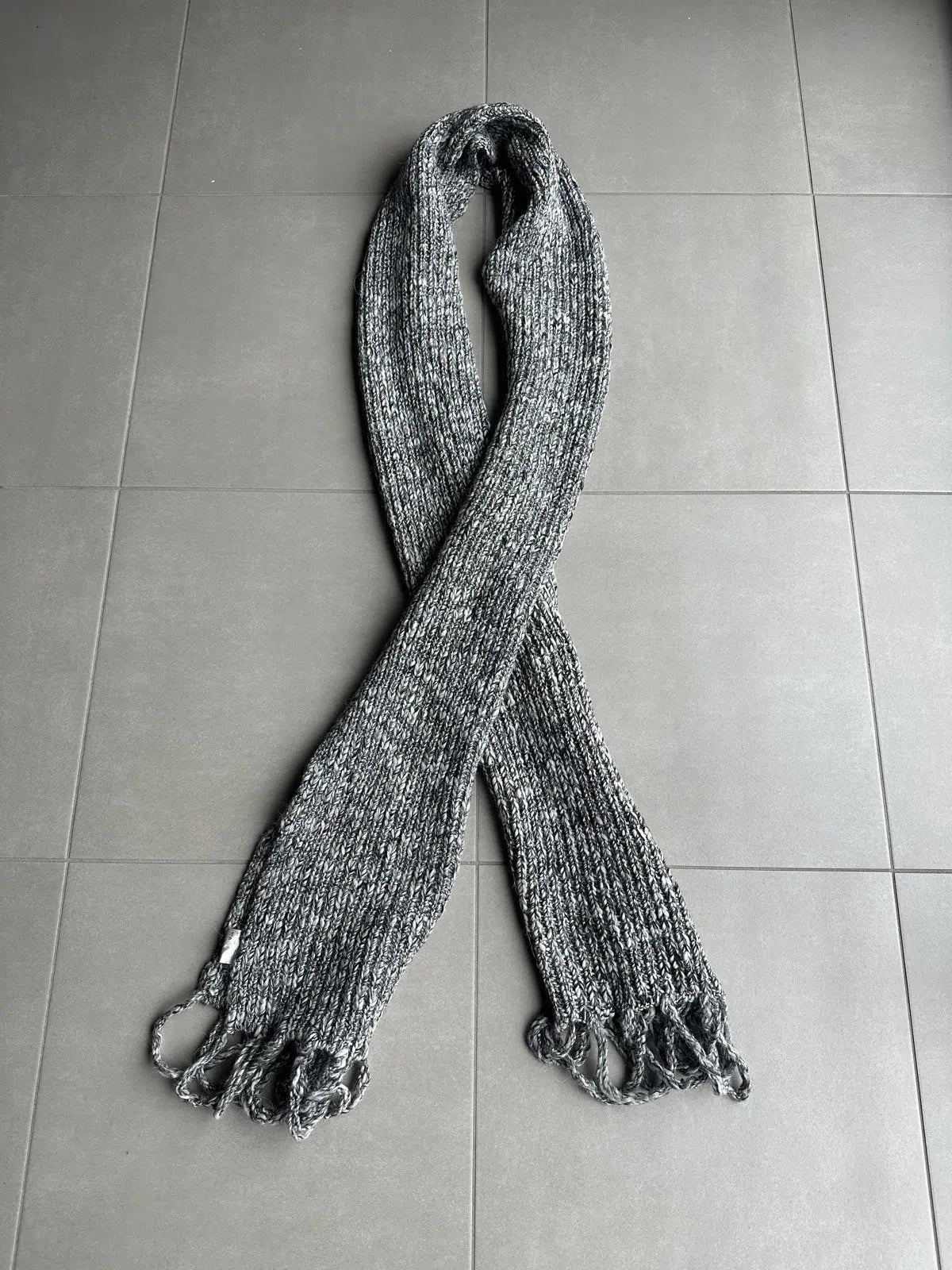 Dior Homme AW07 “Navigate” Alpaca blend big fringe shawl