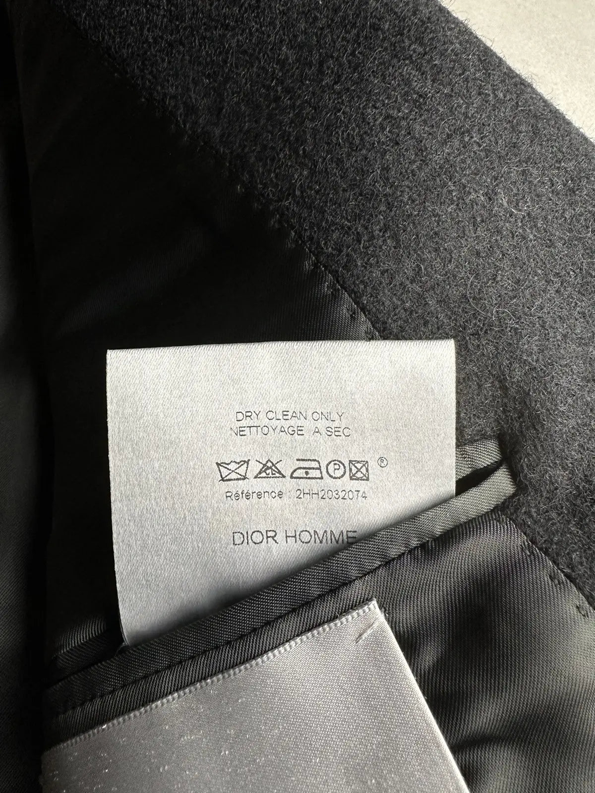 Dior homme AW02 “reflexion” lamb-skin collar lined long coat