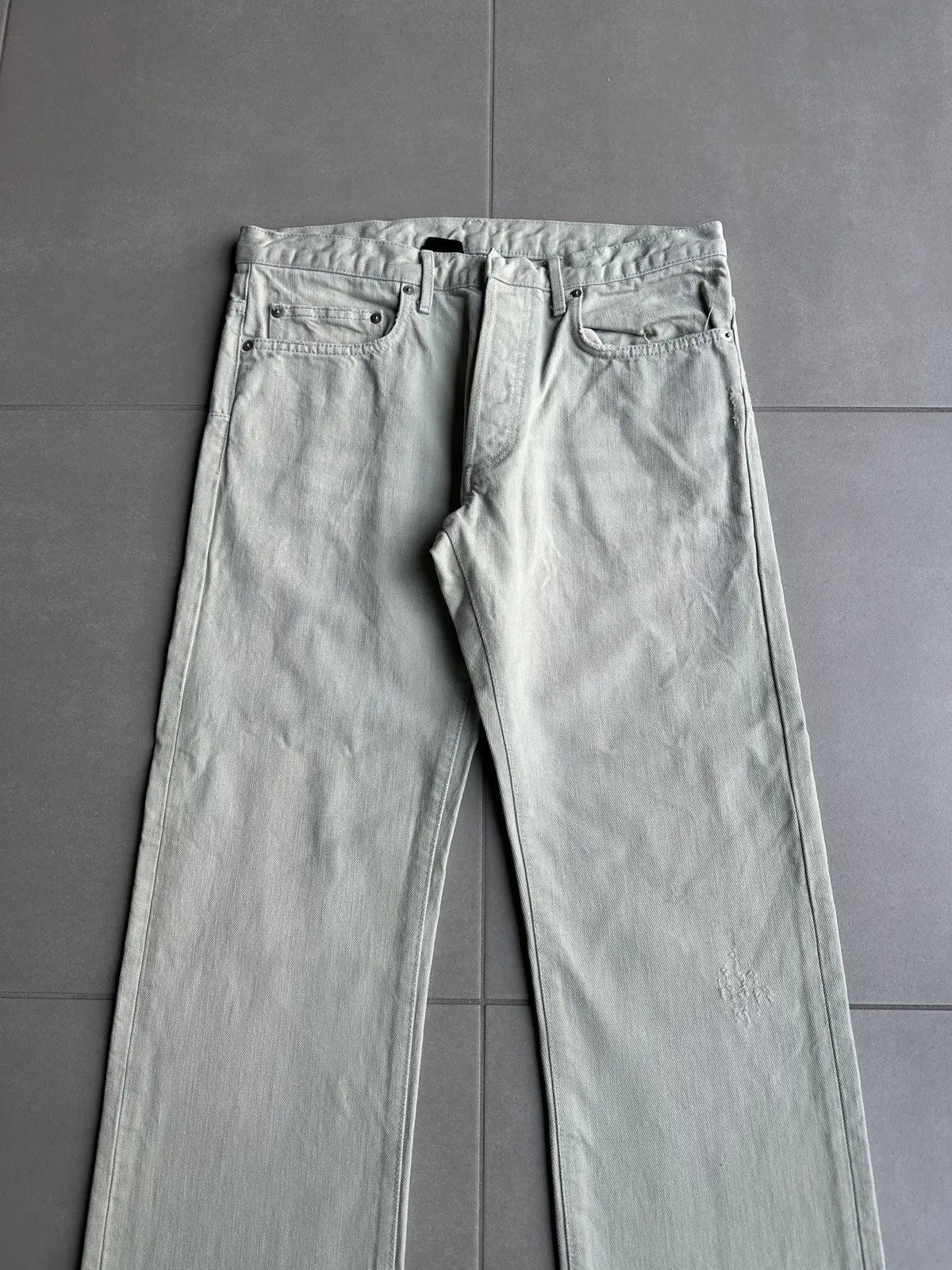 Dior Homme SS06 pastel green clawmark denim