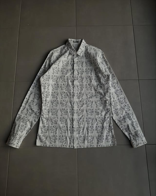 Dior Homme AW02 “reflexion” griffin print long sleeve shirt