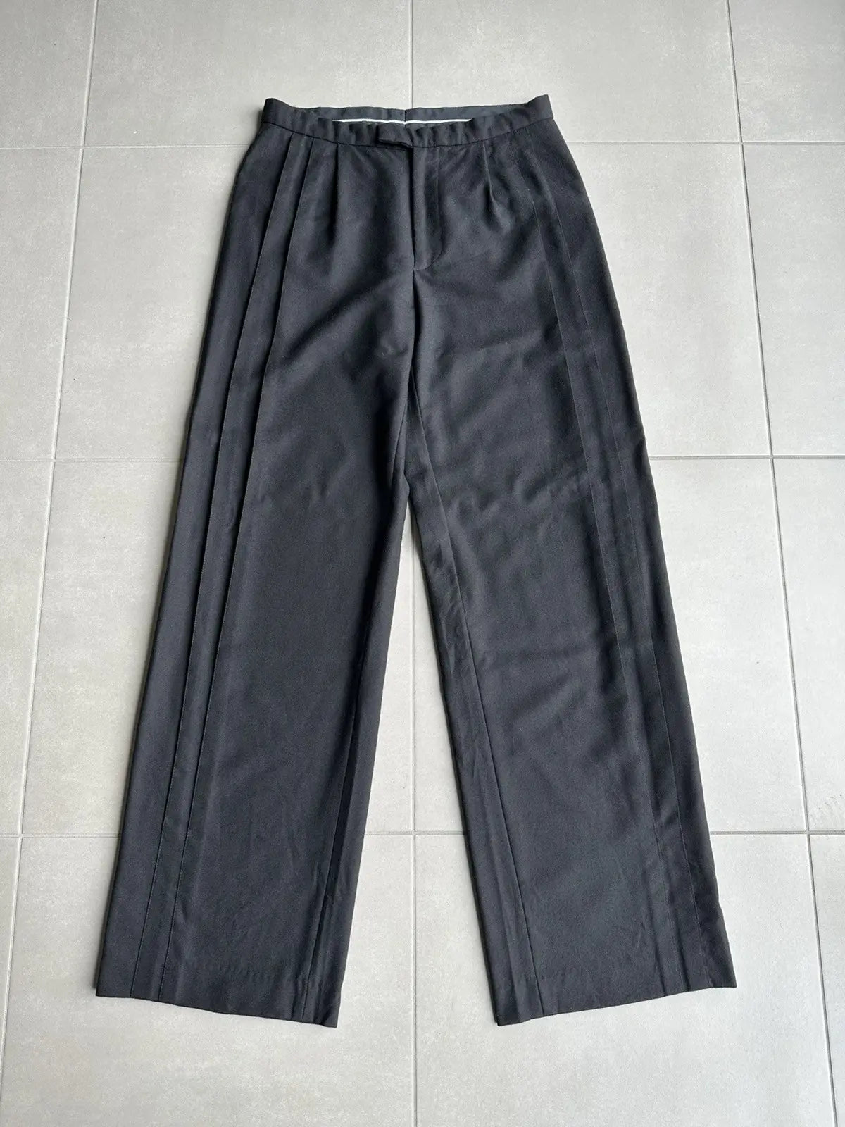 Raf Simons AW2000 “confusion” pleated wool wide trousers