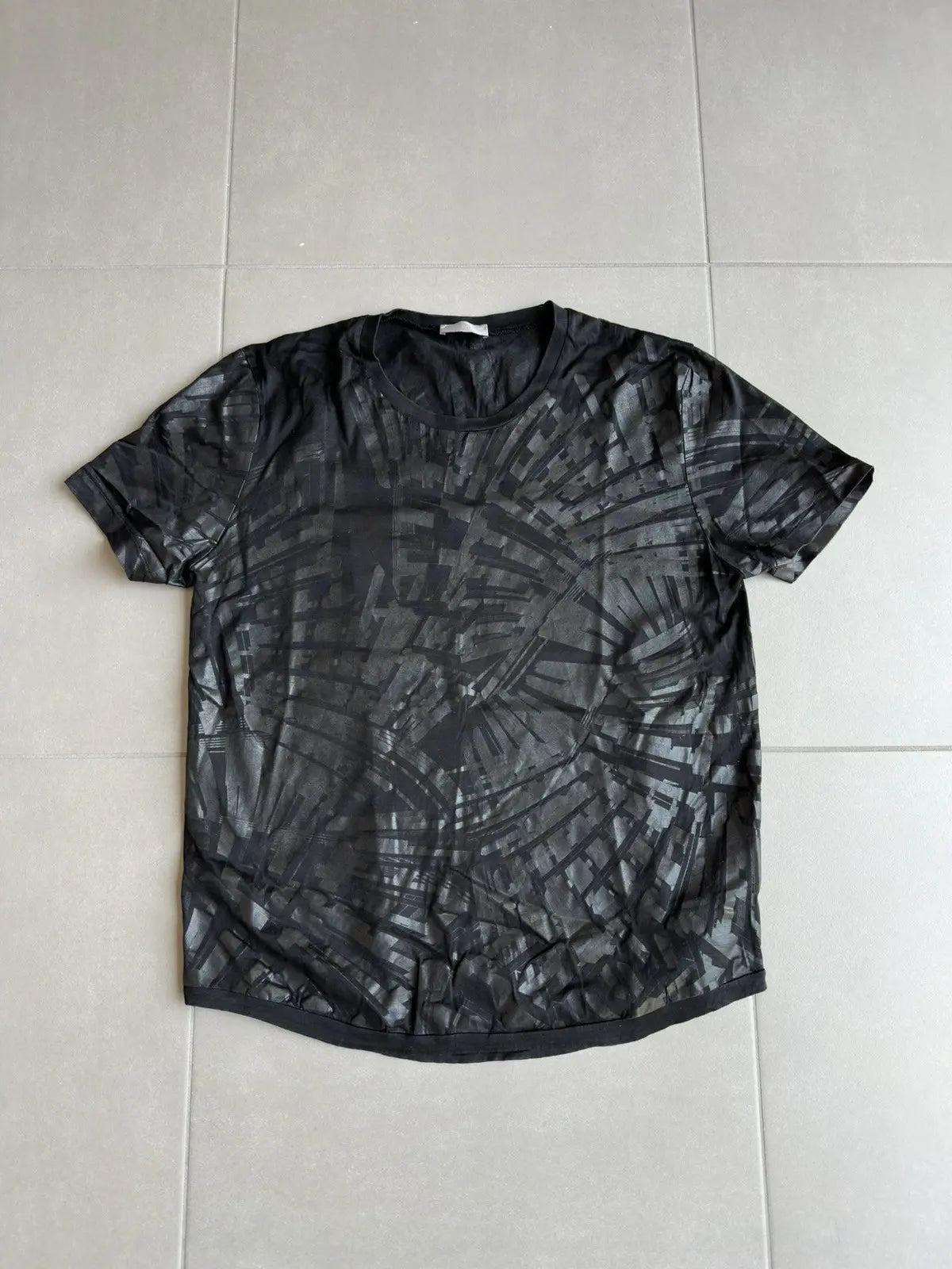 Dior Homme SS04 “Strip” waxed pattern T-shirt